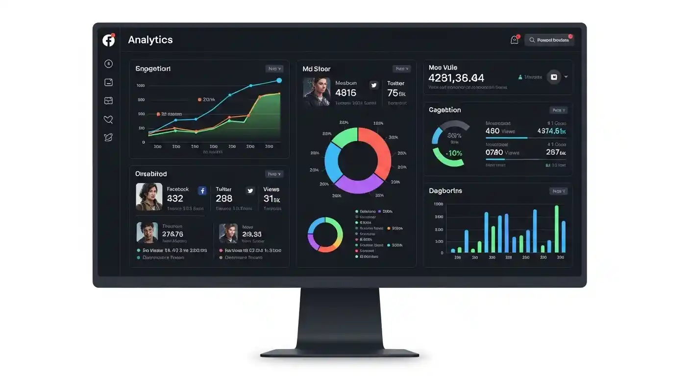 Analytics dashboard showing character performance metrics including engagement, shares, and audience feedback
